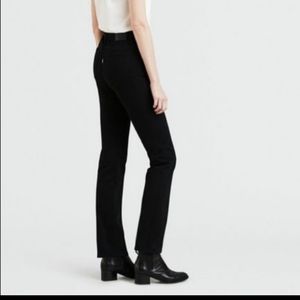 Levi's 724 black high rise straight leg jeans